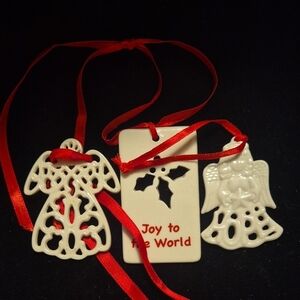 Lenox Ceramic Christmas Ornament Lot Of 3